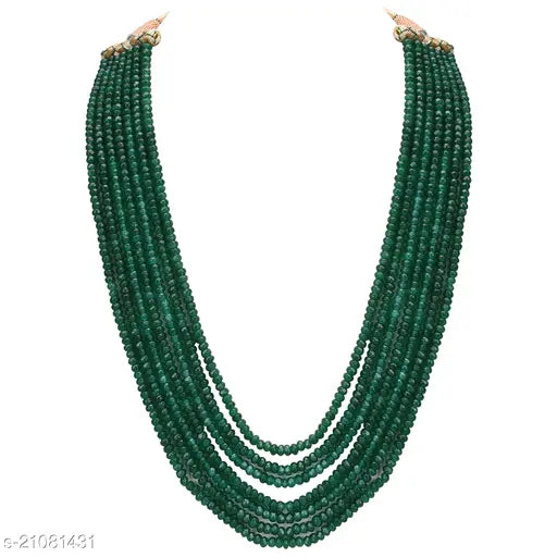 Lustrelia Layered Multicolor Green Onyx Beaded Necklace