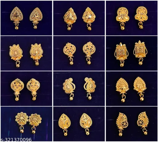 Lustrelia Exquisite Handmade Earrings & Buti Combo – Set of 12