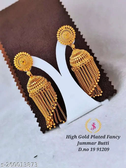 Lustrelia 1-Gram Gold-Plated Jhumka & Jhummer Earrings for Women & Girls