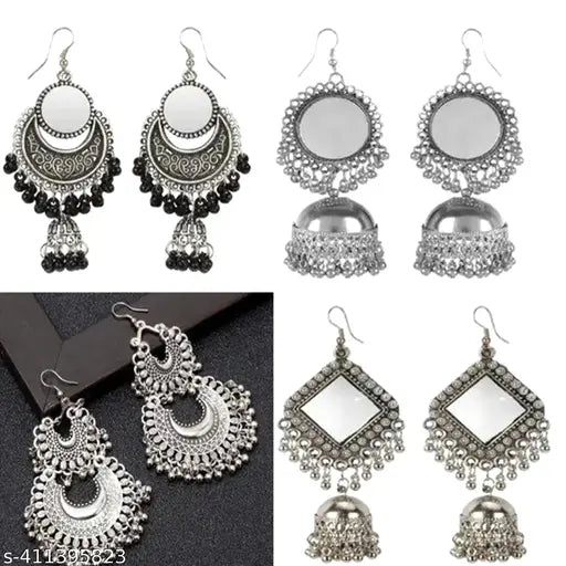 Lustrelia Exquisite Handcrafted Oxidized Jewellery Combo (4-in-1)v